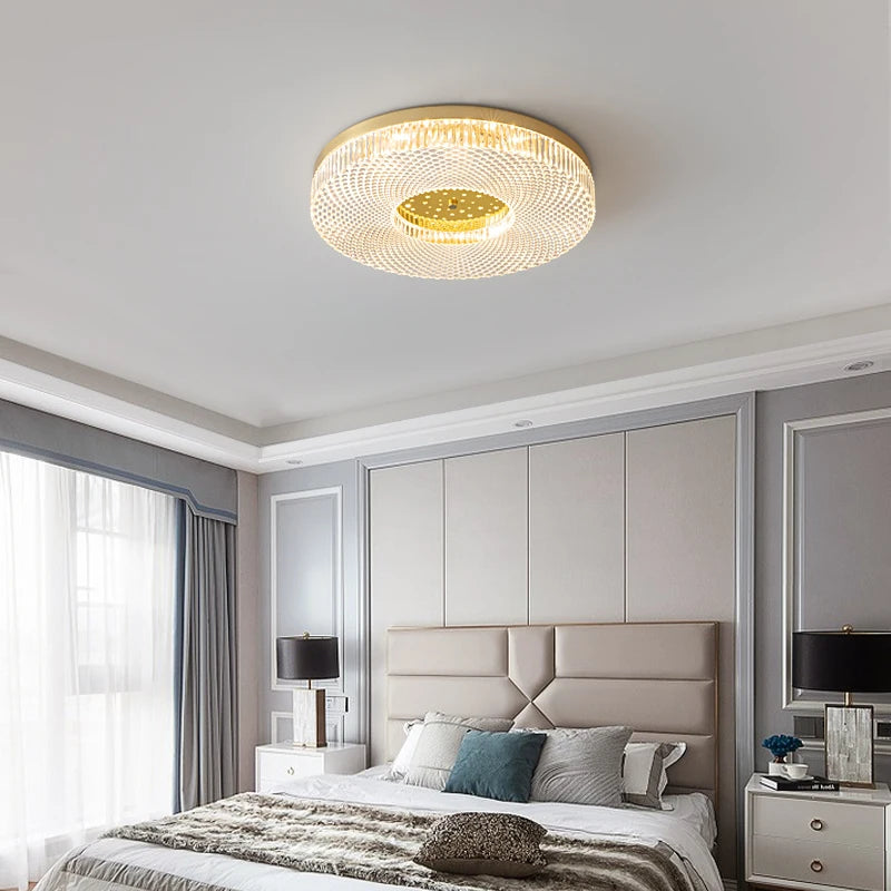 Biewalk Nordic Modern Round Golden Glass Ceiling Light Luxury Family Living Room, Study, Bedroom, Dining Room LED Lamps