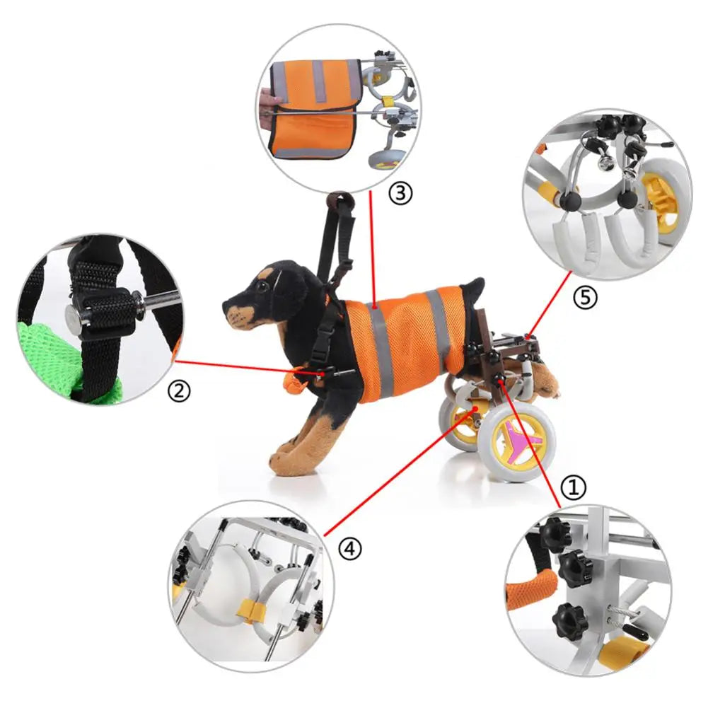 Adjustable Dog Wheelchair: Pet Rehabilitation Walking Aid Cart for Weak or Disabled Pets