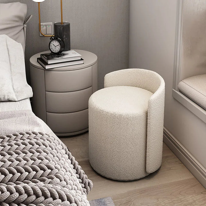 Nordic Adult Makeup Chair Round Leather Modern Ottoman Accent Dressing Chair Pouf Design Meubles De Chambre Cute Furniture