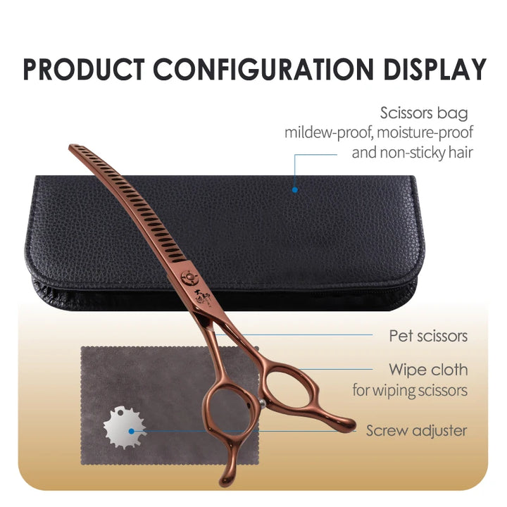 Fenice High-quality Master Series 6.5/6.75/7/7.5 Inch Pet Grooming Scissors Dogs Straight Curved Thinner Chunker Shears Scissors