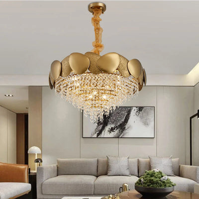 Postmodern LED Luxury Ceiling Chandeliers Home Indoor Lustre Hanging Pendant Lights Gold Crystal Living Dining Room Pendant Lamp