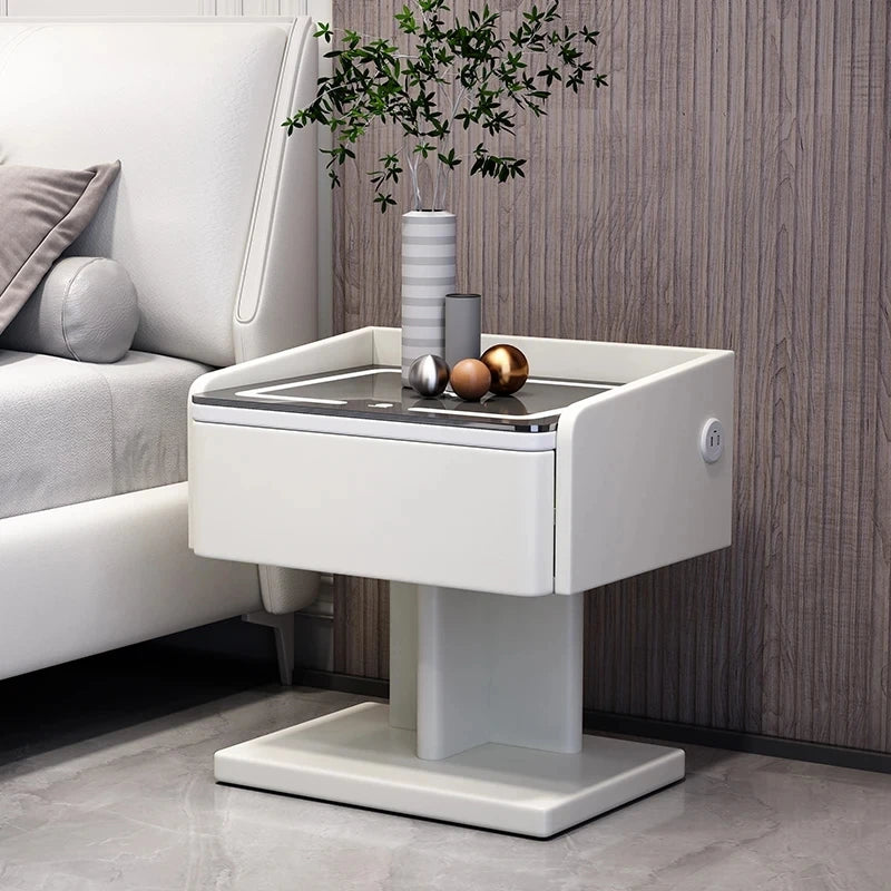 Luxury Modern Design Nightstands Wireless Charging Bedroom Multifunctional Side Table Office Locker Mesa De Noche Room Furniture