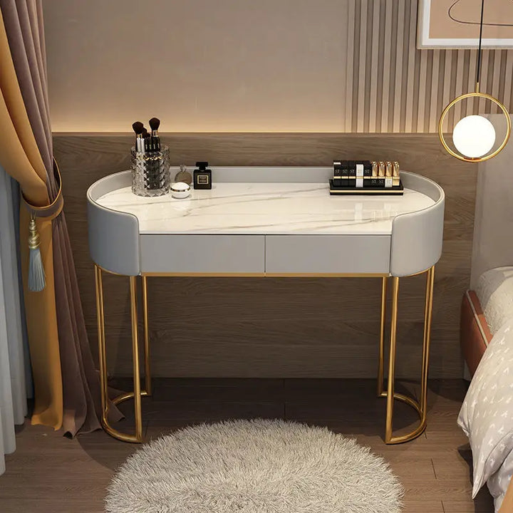 LED mirror Dressing Table Three levels of brightness adjustment with Drawers Bench Vanities for Bedrooms Modern Simplicity