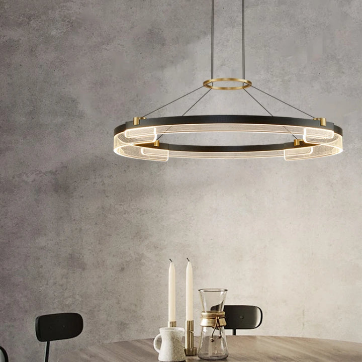 Modern Decorative Living Room Chandelier LED Ring Lamp Bedroom Luxury Dining Room Decor Ceiling Hanging Pendant Light Fixture