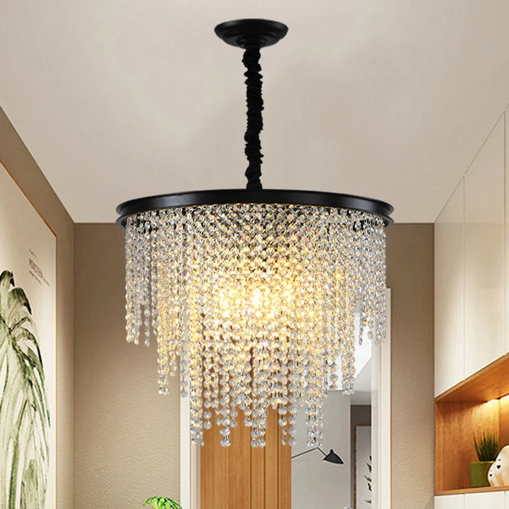 Minimalist Luxury LED Crystal Chandeliers Lights Pendant Hanging Lighting Living Dining Room Hotel Restaurant Decoration Lamps