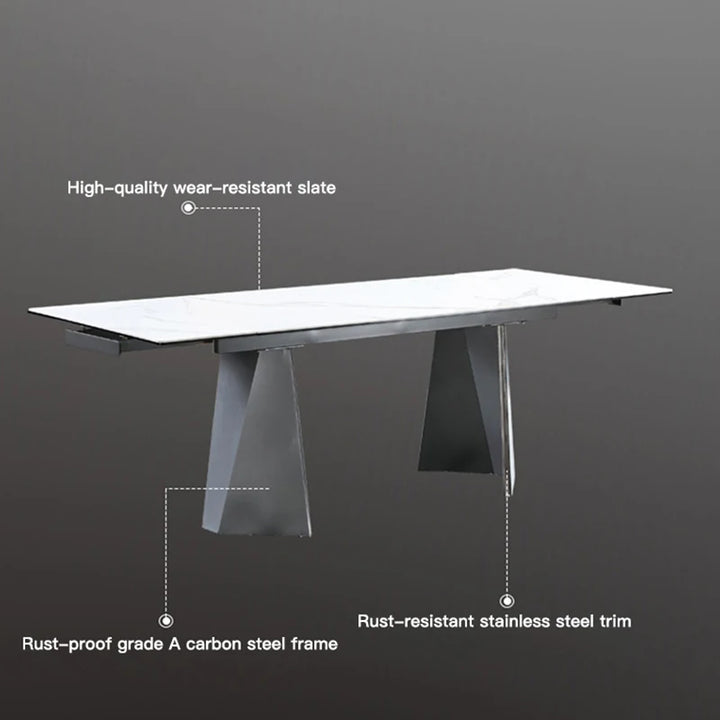 Folding Kitchen Dining Table Telescopic Rectangular Italian White Marble Table Top High-end Restaurant Mesa Plegables Furniture