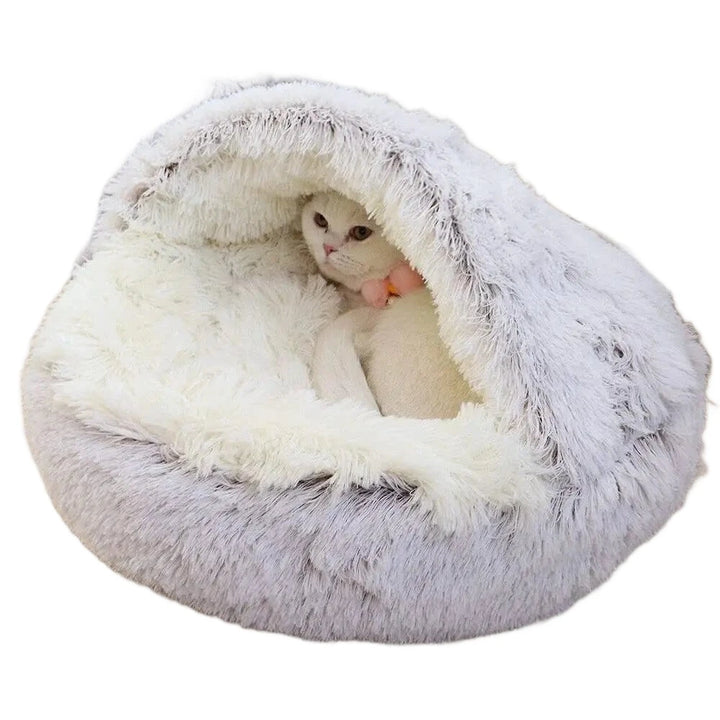 Calming Dog Bed Cat Bed with Snuggle Spot Plush Puppy Cave Bed | Fluffy Small Dog Bed Indoor Donut Cat Sleeping Bag | Light Weight Washable Pet Bed Cushion