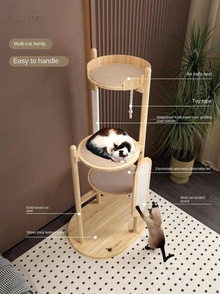 Simple Cat Climbing Frame Cat Nest One Cat Tree Thick Wooden Pet Products Universal Jumping Platform Scratcher