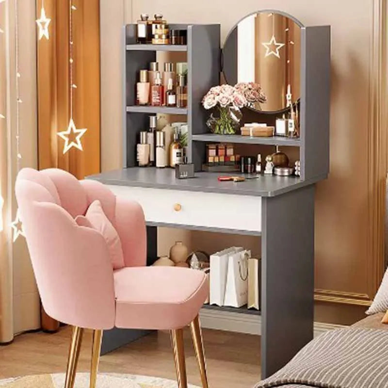 Girl Container Dressing Table Mirror Chair Wood Classic Dressing Table Led Lights Coiffeuses De Chambre Furniture Comfortable