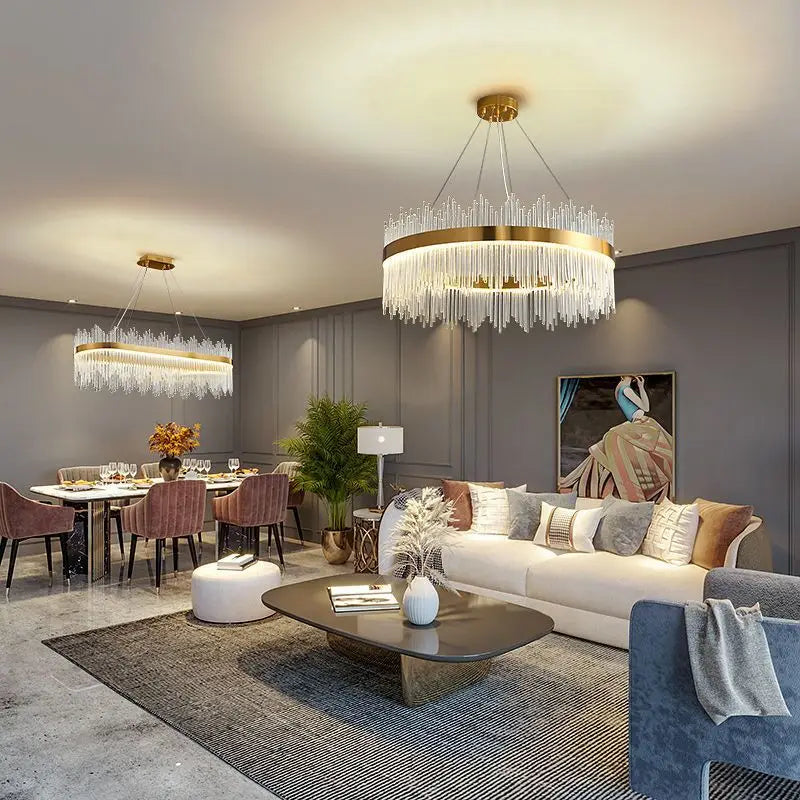 Postmodern Crystal LED Chandelier Light Luxury Pendant Lamps Dimmable for Bedroom Living Dining Room Decor Hanging Lamp Fixture