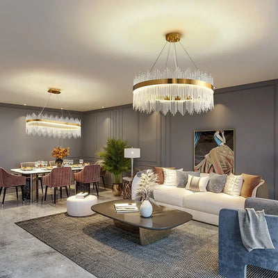 Postmodern Crystal LED Chandelier Light Luxury Pendant Lamps Dimmable for Bedroom Living Dining Room Decor Hanging Lamp Fixture