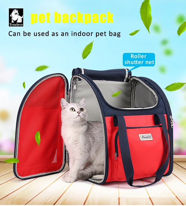 Truelove Pet Bag Fashion Breathable Pet Backpack Cat Dog Travel Luxury Shoulder Portable Foldable Cat Pet Carrier Bag TLX1971