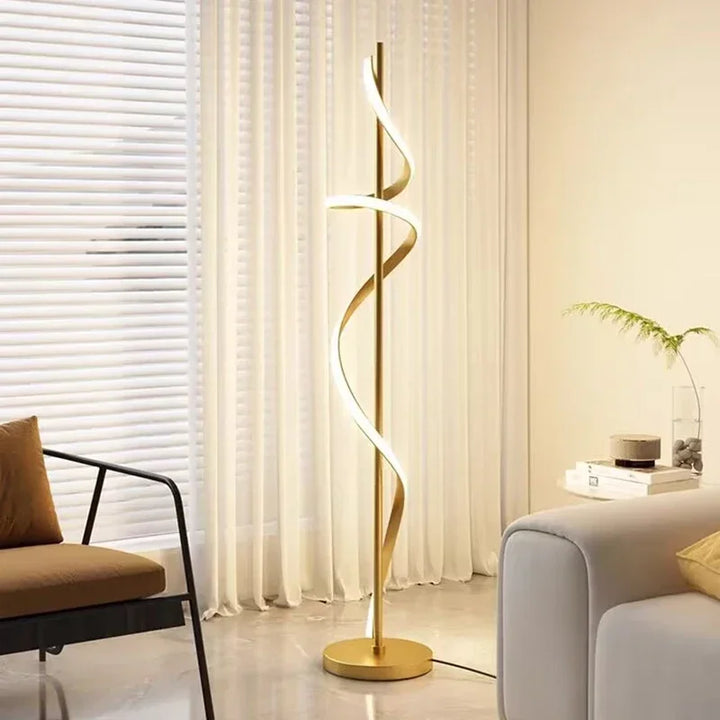 Modern LED Floor Lamp Geometric Line Tieyi Vertical  Luxury Line Design Light Bedroom Bedside  Indoor Home Decorative Fixture