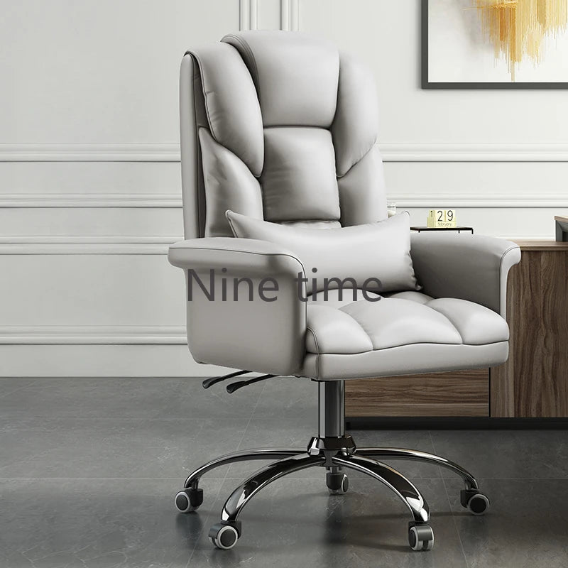 Lounge Massage Office Chairs Recliner Leather Elastic Roller Office Chairs Stretch Folding Handle Cadeira Gamer Home Furniture