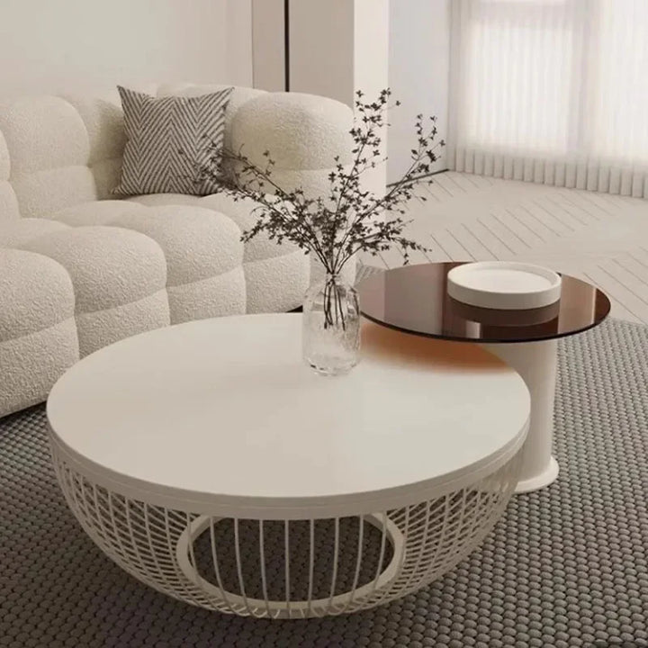 Round Design Nordic Coffee Table Sets Clear Aesthetic Floor Low Coffee Table Mobile Balcony Mesas De Centro Para Sala Furniture