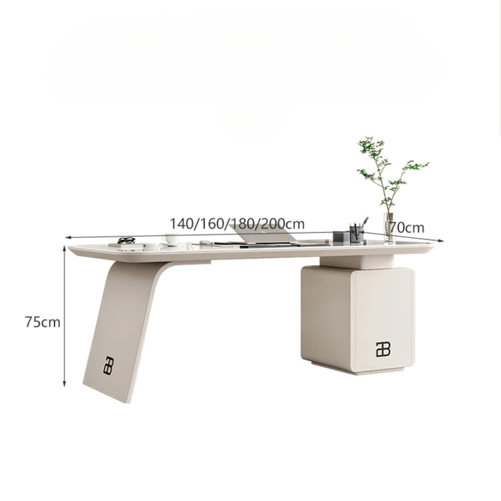 Modern Simple Office Desks Light Luxury Rock Plate Design Advanced Domestic Study Office Desks Escritorios Work Furniture QF50OD