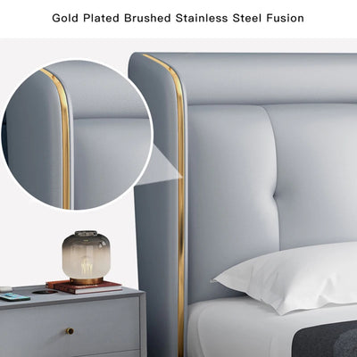 Modern Minimalist Soft Bag Leather Bed Double Master Bedroom Wedding Bed Light Luxury Storage King Bed