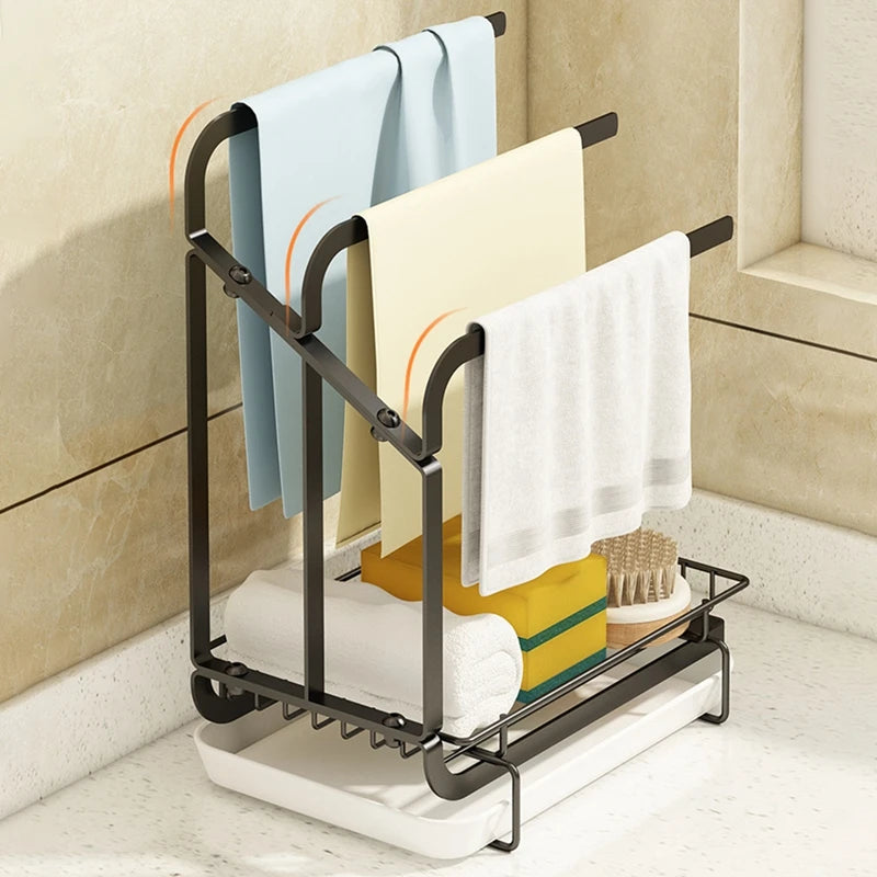 Kitchen Draining rack Stainless Kitchen Sink Sponge Holder To Store Detergent Cleaning SuppliesEasy installation Space-saving