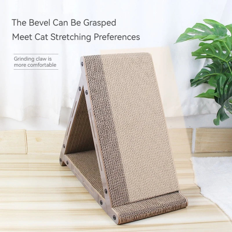 Vertical Triangular Scratcher for Cat Corrugated Paper Cardboard Toys Claw Grinder Scratching Board Pet Supplies Accessories