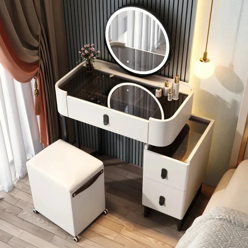 Storage Makeup Dressing Table Mirror Nordic Cabinet Comfortable Bedroom Dressing Table Girl European Penteadeira Home Furniture