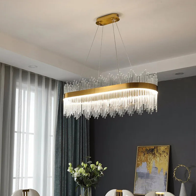 Modern Nordic Crystal Chandelier Luxury Pendant Light Home Decor For Living Room Bedroom LED Ceiling Lamps