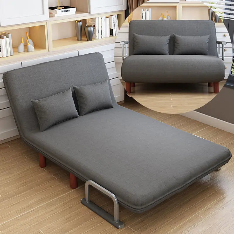 IHOME Double Grey Simple Folding Sofa Bed Apartment Small Family Simple Reclining Chair Single Folding Sofa Bed New Dropshopping