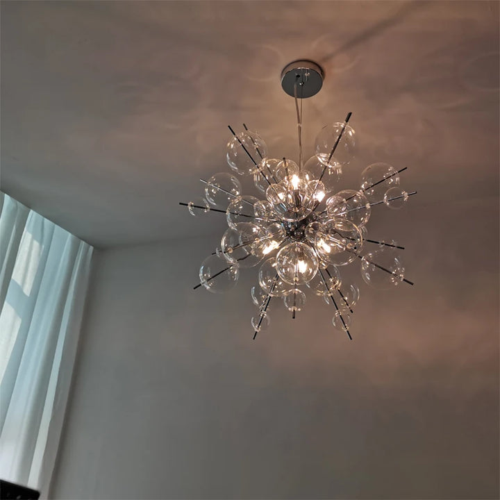 Nordic Led Home Decoration Chandelier Modern Sea Urchin Dandelion Pendant Ceiling Lamp Glass Lampshade Dining Room Bedroom Light