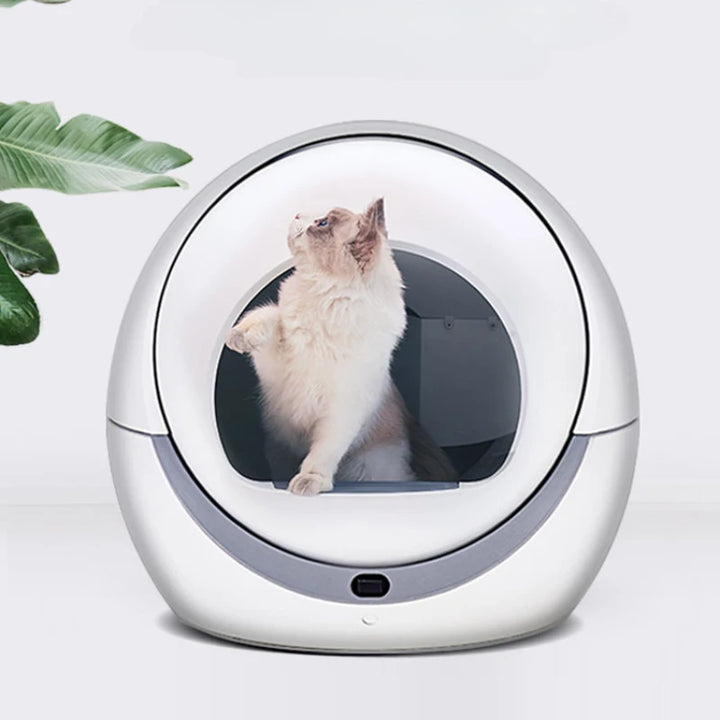 Automatic Intelligent Cat Litter Box Fully Enclosed Deodorizing Electric Cat Litter Box Modern Design Arenero Gato Pet Furniture