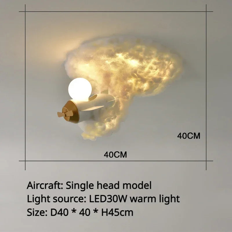 Nordic Creative Ceiling Lights Cartoon Aircraft Jet Rocket Led Lamps for Boys Girls Children's Room Decor Suspension Luminaire