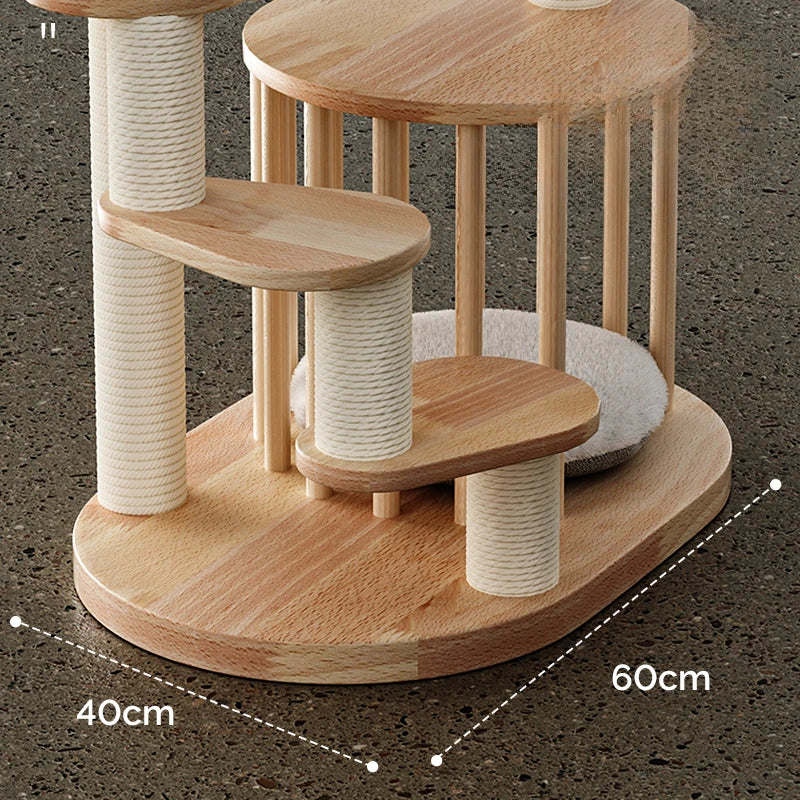 Short-footed Cat Trees Wooden Cat Tower Scratching Post Carrier Sleeping Pad for Cats Shelves Cultivation Furniture Pets Product