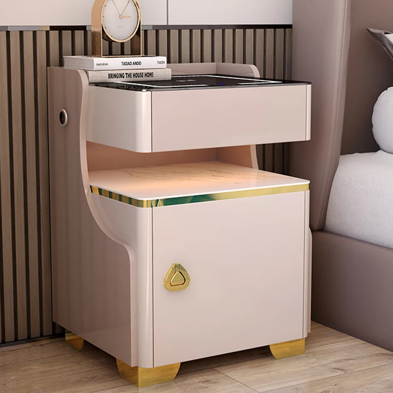 Mesa Lateral Smart Bedside Table Headboards Small Bedside Table White Drawers Modern Mesa De Cabeceira Bedroom Furniture