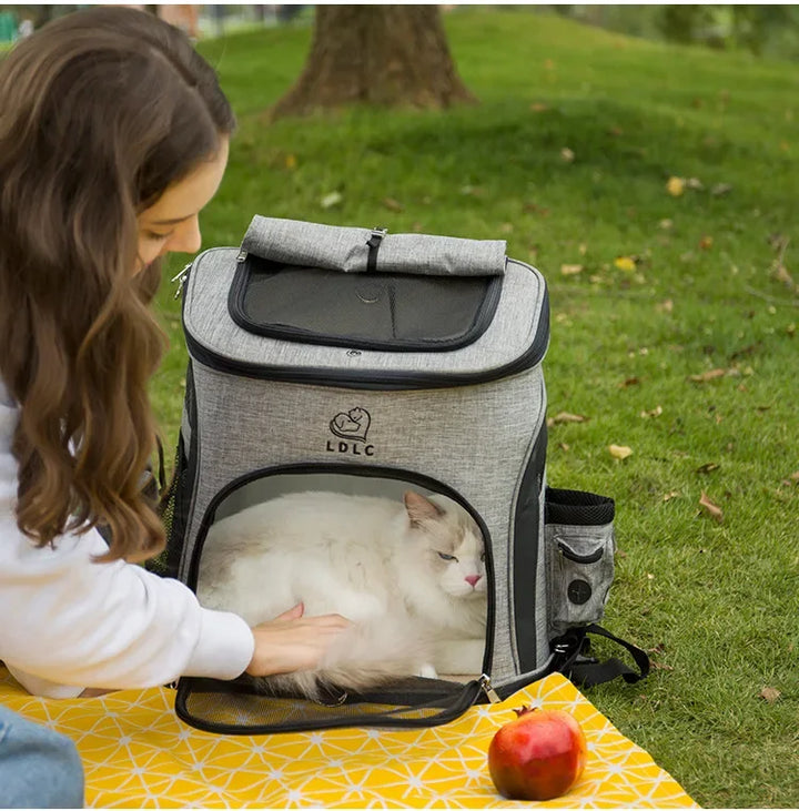 New Upgraded Pet Carrier Backpack Plus Size Luxury Breathable Pet Bag Cat Go Out Portable Cat Bag Dog Backpack