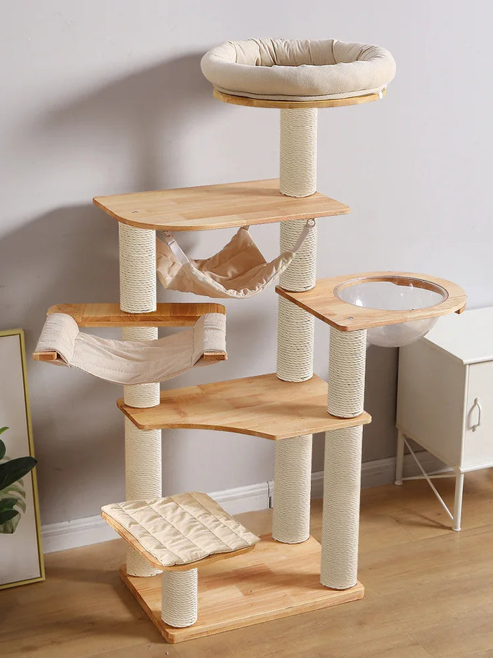 Solid Wood Cat Climbing Frame Cat Nest One Solid Wood Imported Oak Cat Supplies Toys Firm Pet Supplies