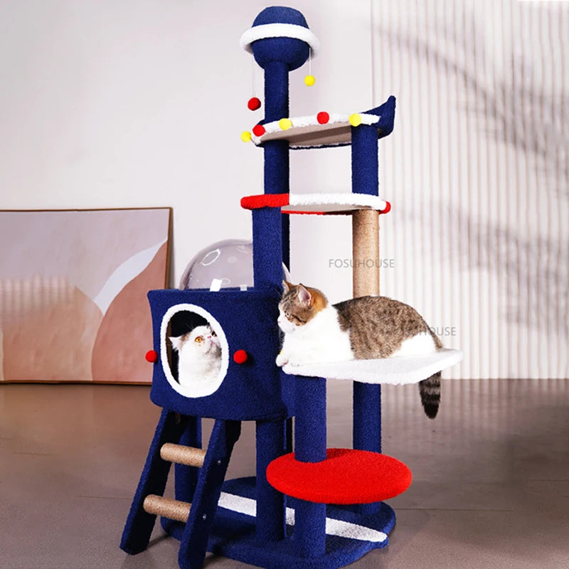 Modern Space Capsule Cat Climbing Frame for Pet Supplies Cat Jumping Platform Universal All Seasons Pet Furniture Cute Cat Tree