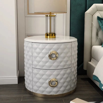 Center Modern Nightstands Mobile Storage Round Simple Design Nightstands Aesthetic European Table De Chevet Home Furniture