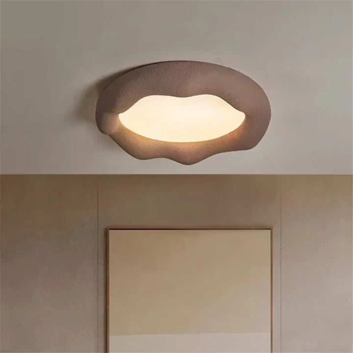 Nordic Wabi Sabi Cloud Light Ceiling Cream Style Baby Room Light Minimalist Living Room Bedroom Eye-care Resin Ceiling Lamp