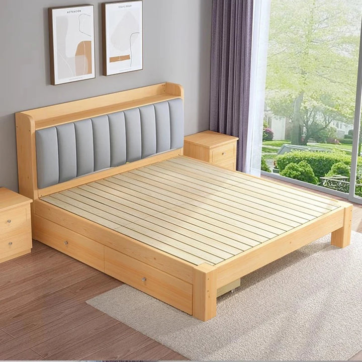 Wooden Full Bed Modern Double Frame Bedroom Beauty Bed Safe Sex Princess Sleeping Platform Camas De Dormitorio Hotel Furniture