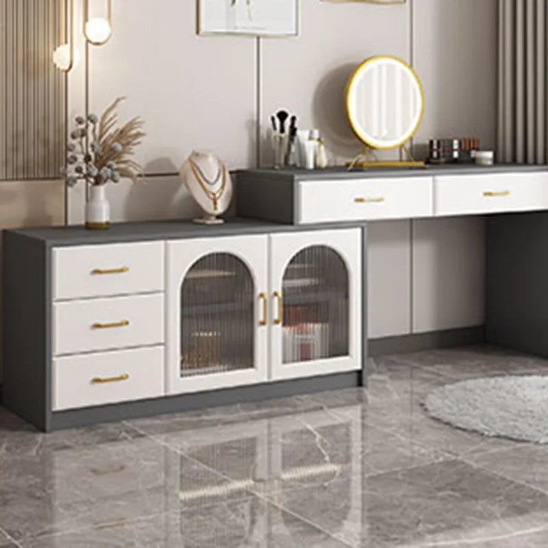 Room Vanity Table Extendable Wood Long Drawer Bathroom Luxury Black Night Stand Dressers Marble Tocadores Makeup Accessories