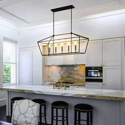 MantoLite Iron Ceiling lamp, Dining Room Kitchen Island Pendant Light Fixtures Height Adjustable Hanging Industrial Chandeliers