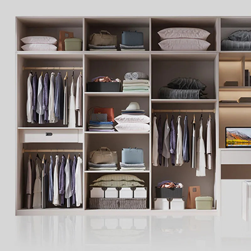 Modern Simple Bedroom Wardrobe Solid Wood Storage Multi Layer Rectangle Large Size Locker Closet Organizer Muebles Furniture