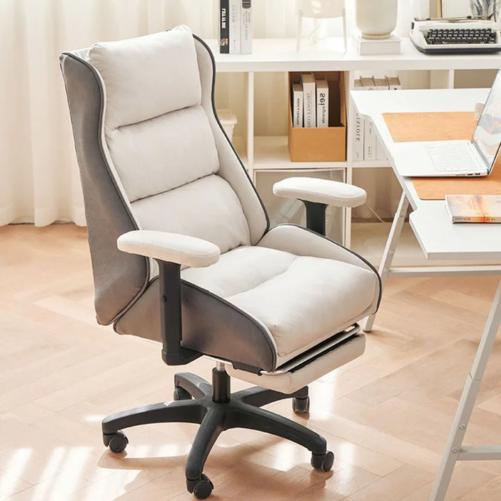 Chaise Leather Office Chair White Gaming Study Comfortable Footrest Computer Chair Swivel Sillas De Oficina Luxury Furniture