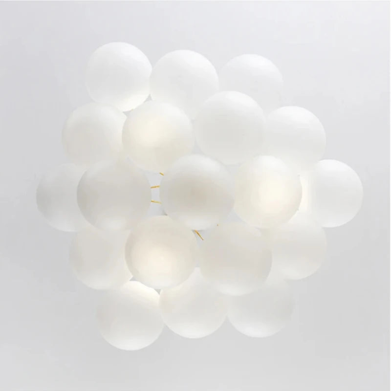 Modern Glass Ball Hanging Chandelier Living Dining Table Kitchen Modest Ceiling Lamps for Room Pendant Led Lights Home-appliance