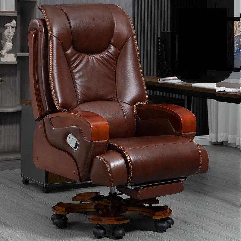 Recliner Swivel Office Chair Individual Mobile Executive Leather Wheels Office Chair Armrest Sillas De Oficina Home Furniture