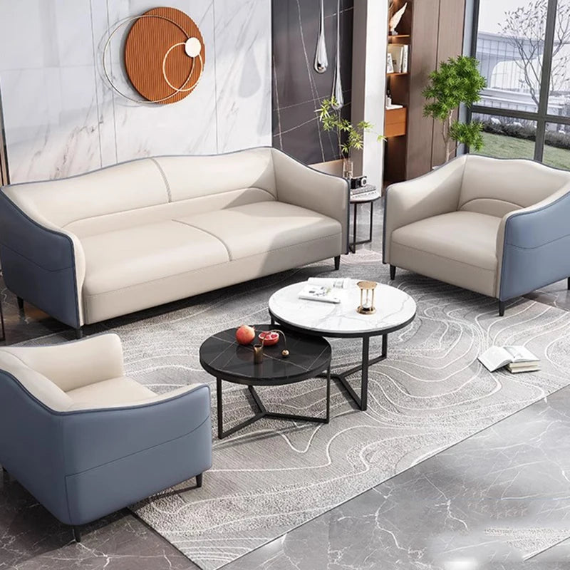 Designer Floor Office Sofas Individual Leather Italian Minimalist Office Sofas Unusual Straight Long Canape Salon Home Furniture