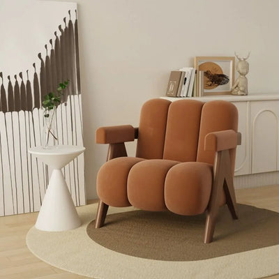 Luxury  fashionable living room single sofa chair, bedroom sofa chair, Japanese cream style balcony leisure chair, furniture