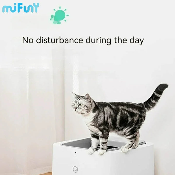 MiFuny Cat Litter Box Automatic with Deodorization Spray Cat Toilet Open Semi Enclosed Cat Box Kitty Litter Box Pet Supplies