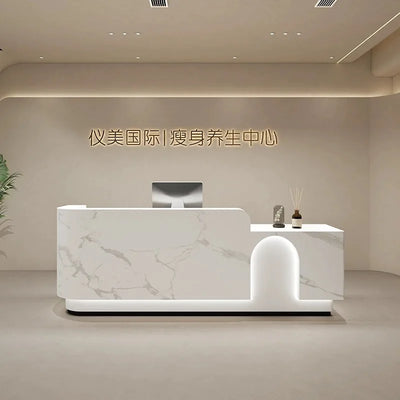 Simple Beauty Salon Cashier Front Desk Company Organization Reception Desk Balcao Para Salao De Beleza Furniture Bar Counter