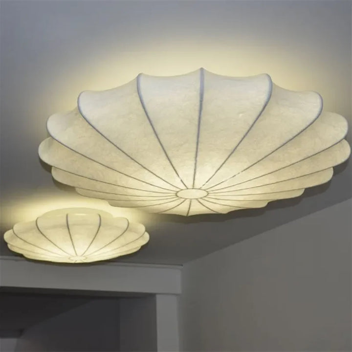 Nordic Silk Pendant LED Lamp Wabi Sabi Cream Style Pendant Light  for Dining Room Living Room Beautiful Flower Hang Lamp