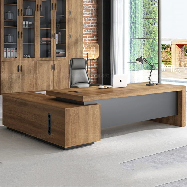 Corner Computer Executive Desk Luxury Drawers L Shape Office Desk Workstation Modern Escritorios De Oficina Luxury Furniture