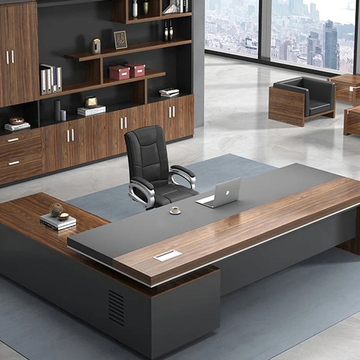 Conference L Shaped Office Desks Workbench Drawers Gaming Organizers Computer Desks Dark Storage Escritorios Oficina Furniture